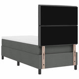 Letto a molle con materasso Grigio scuro 80 x 200 cm Tessuto