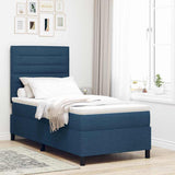 Letto a molle con materasso Blu 80 x 200 cm Tessuto
