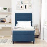 Letto a molle con materasso Blu 80 x 200 cm Tessuto