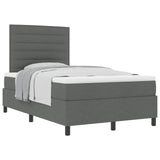 Letto a molle con materasso Grigio scuro 120 x 190 cm Tessuto