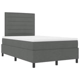 Letto a molle con materasso Grigio scuro 120 x 190 cm Tessuto