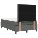 Letto a molle con materasso Grigio scuro 120 x 190 cm Tessuto
