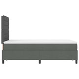 Letto a molle con materasso Grigio scuro 120 x 190 cm Tessuto
