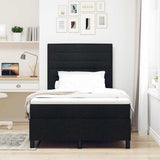 Letto a molle con materasso Nero 120 x 190 cm Tessuto