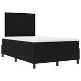 Letto a molle con materasso Nero 120 x 190 cm Tessuto