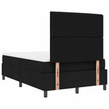 Letto a molle con materasso Nero 120 x 190 cm Tessuto