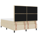 Letto a molle con materasso Crema 140 x 190 cm Tessuto