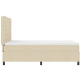Letto a molle con materasso Crema 140 x 190 cm Tessuto