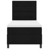 Letto a molle con testiera Nero 90 x 190 cm Tessuto