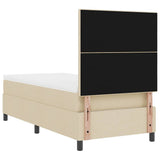 Letto a molle con testiera Crema 100 x 200 cm Tessuto