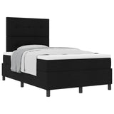 Letto a molle con materasso Nero 120 x 190 cm Tessuto
