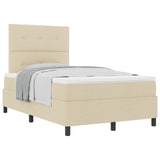 Letto a molle con materasso Crema 120 x 190 cm Tessuto