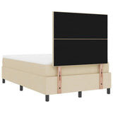 Letto a molle con materasso Crema 120 x 190 cm Tessuto