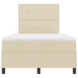 Letto a molle con materasso Crema 120 x 190 cm Tessuto