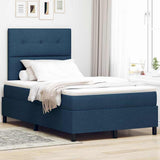 Letto a molle con materasso Blu 120 x 190 cm Tessuto