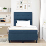 Letto a molle con materasso Blu 120 x 190 cm Tessuto