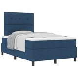 Letto a molle con materasso Blu 120 x 190 cm Tessuto