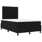 Letto a molle con materasso Nero 120 x 200 cm Tessuto