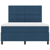 Letto a molle con testiera Blu 140 x 190 cm Tessuto