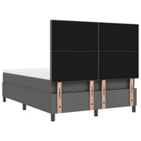 Letto a molle con testiera Grigio scuro 140 x 200 cm Tessuto