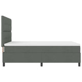 Letto a molle con testiera Grigio scuro 140 x 200 cm Tessuto