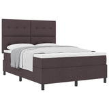Letto a molle con testiera Marrone Scuro 140 x 200 cm Tessuto