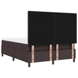 Letto a molle con testiera Marrone Scuro 140 x 200 cm Tessuto