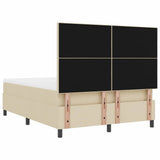Letto a molle con testiera Crema 140 x 200 cm Tessuto