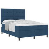 Letto a molle con testiera Blu 140 x 200 cm Tessuto