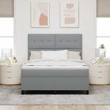 Letto a molle con testiera Grigio chiaro 160 x 200 cm Tessuto
