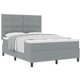 Letto a molle con testiera Grigio chiaro 160 x 200 cm Tessuto