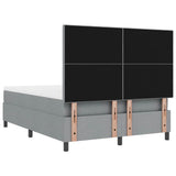 Letto a molle con testiera Grigio chiaro 160 x 200 cm Tessuto