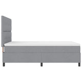 Letto a molle con testiera Grigio chiaro 160 x 200 cm Tessuto
