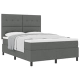 Letto a molle con testiera Grigio scuro 160 x 200 cm Tessuto