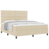 Letto a molle con testiera Crema 180 x 200 cm Tessuto