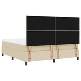 Letto a molle con testiera Crema 180 x 200 cm Tessuto