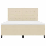 Letto a molle con testiera Crema 180 x 200 cm Tessuto