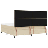 Letto a molle con testiera Crema 200 x 200 cm Tessuto