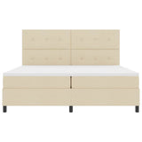Letto a molle con materasso Crema 200 x 200 cm Tessuto