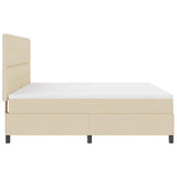 Letto a molle con testiera Crema 200 x 200 cm Tessuto