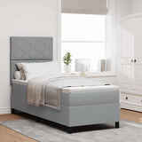 Letto a molle con testiera Grigio chiaro 80 x 200 cm Tessuto