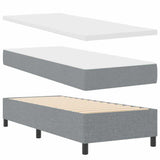 Letto a molle con testiera Grigio chiaro 80 x 200 cm Tessuto