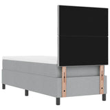 Letto a molle con testiera Grigio chiaro 80 x 200 cm Tessuto