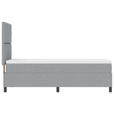 Letto a molle con testiera Grigio chiaro 80 x 200 cm Tessuto