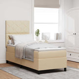 Letto a molle con materasso Crema 80 x 200 cm Tessuto