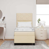 Letto a molle con materasso Crema 80 x 200 cm Tessuto