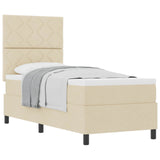 Letto a molle con materasso Crema 80 x 200 cm Tessuto