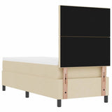 Letto a molle con materasso Crema 80 x 200 cm Tessuto