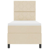 Letto a molle con materasso Crema 80 x 200 cm Tessuto