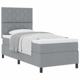 Letto a molle con testiera Grigio chiaro 100 x 200 cm Tessuto